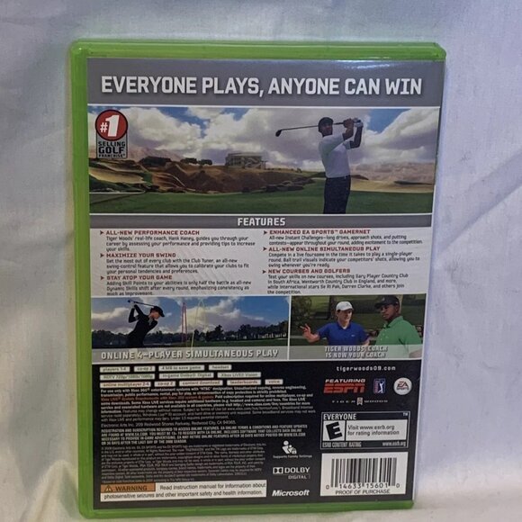 Tiger Woods PGA Tour 09 (Microsoft Xbox 360, 2008) Video Game Golf Sports - Picture 2 of 3